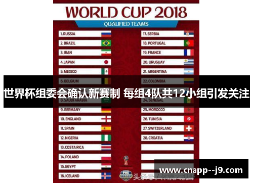 世界杯组委会确认新赛制 每组4队共12小组引发关注